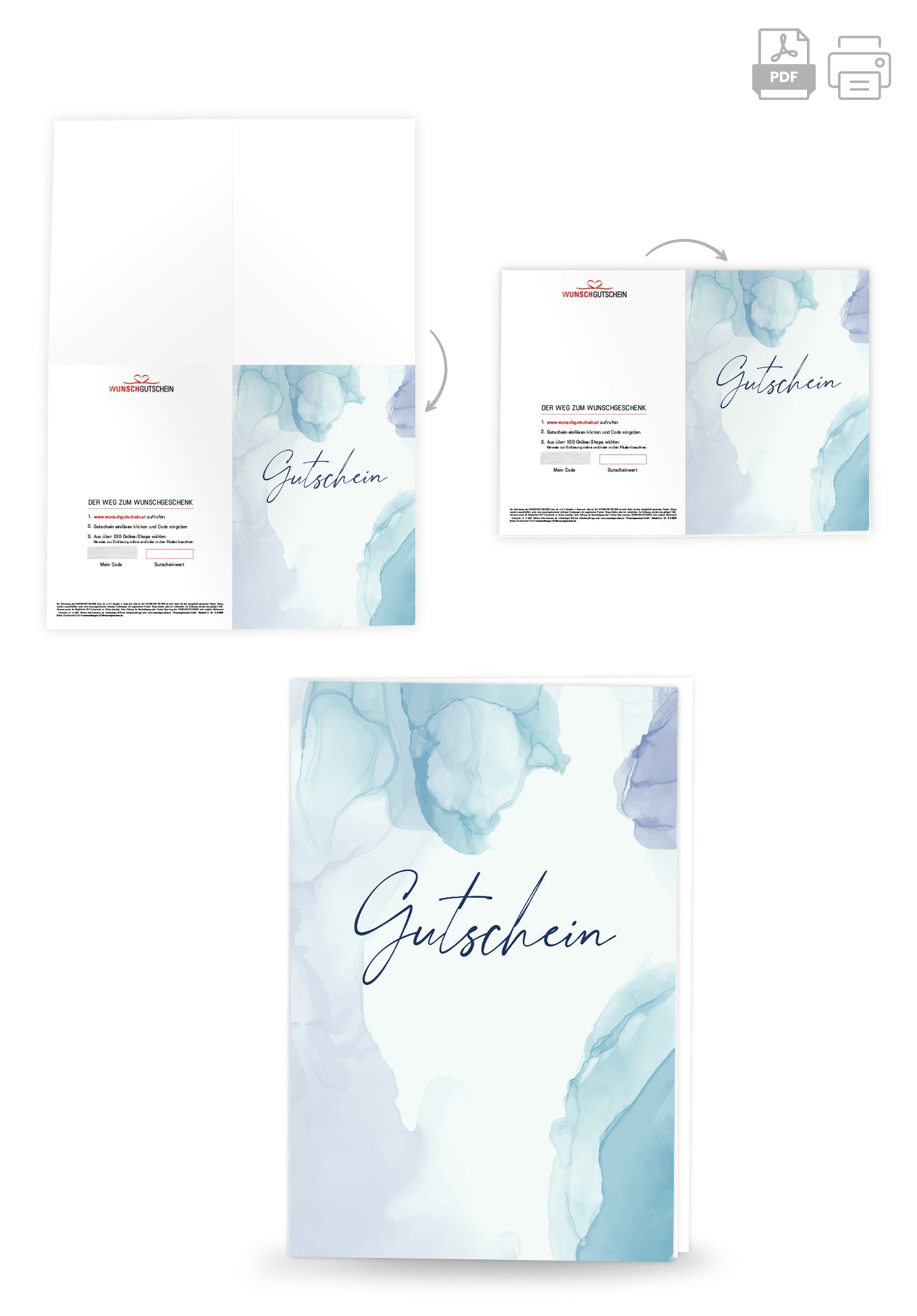 Gutschein - Aquarell blau