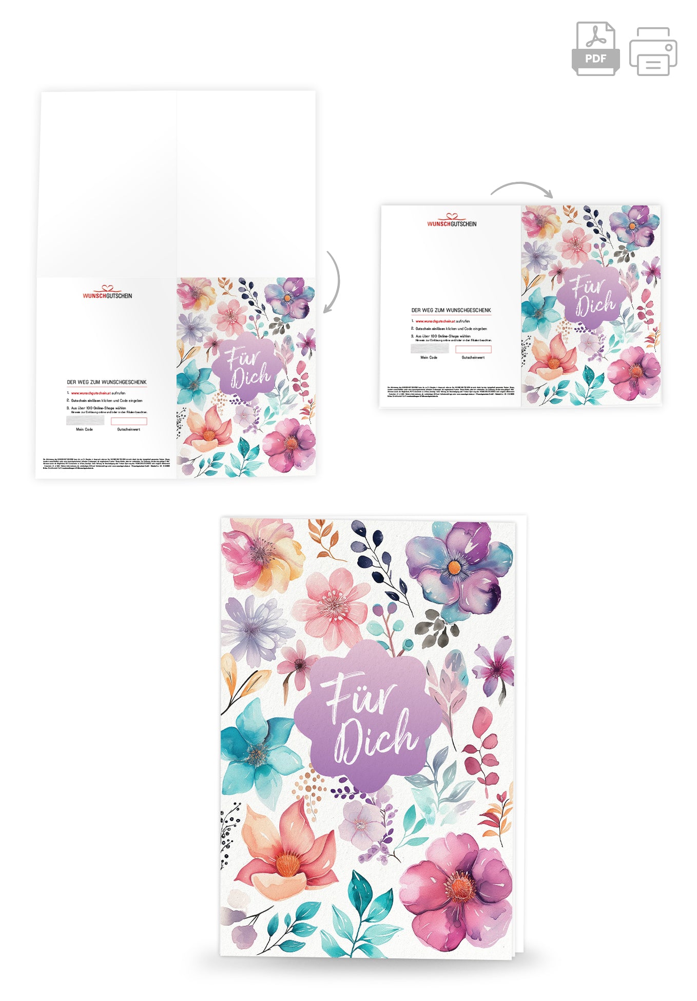 Für Dich - Blumen Aquarell