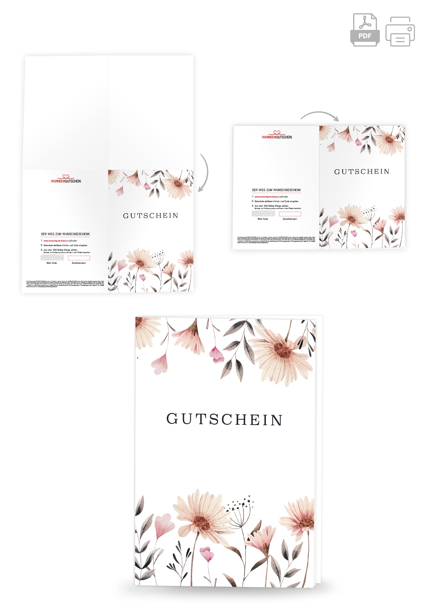 Gutschein - Blumen weiß