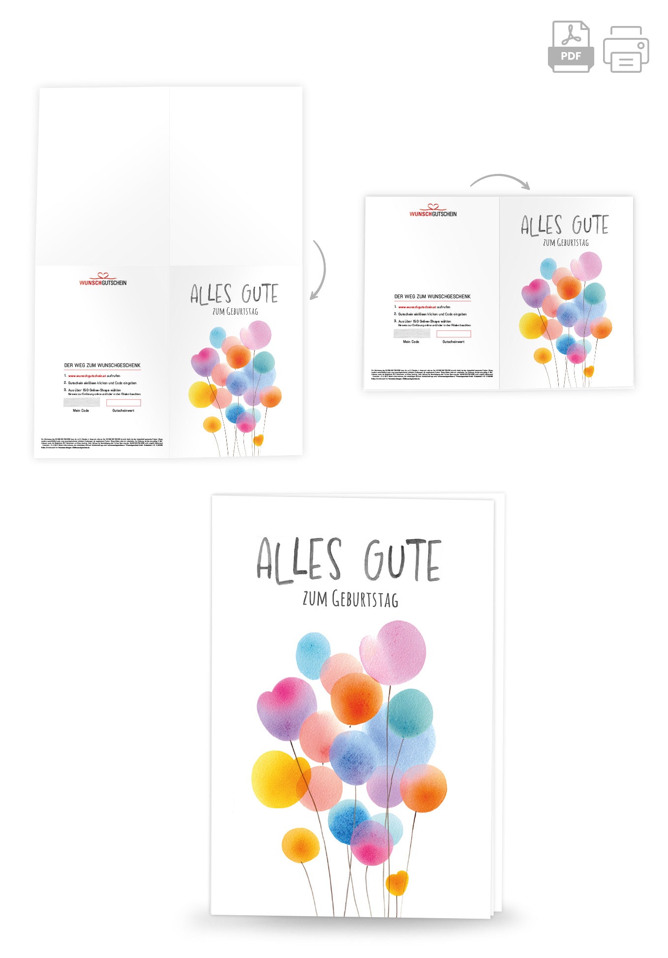 Alles Gute zum Geburtstag - Ballons Bunt