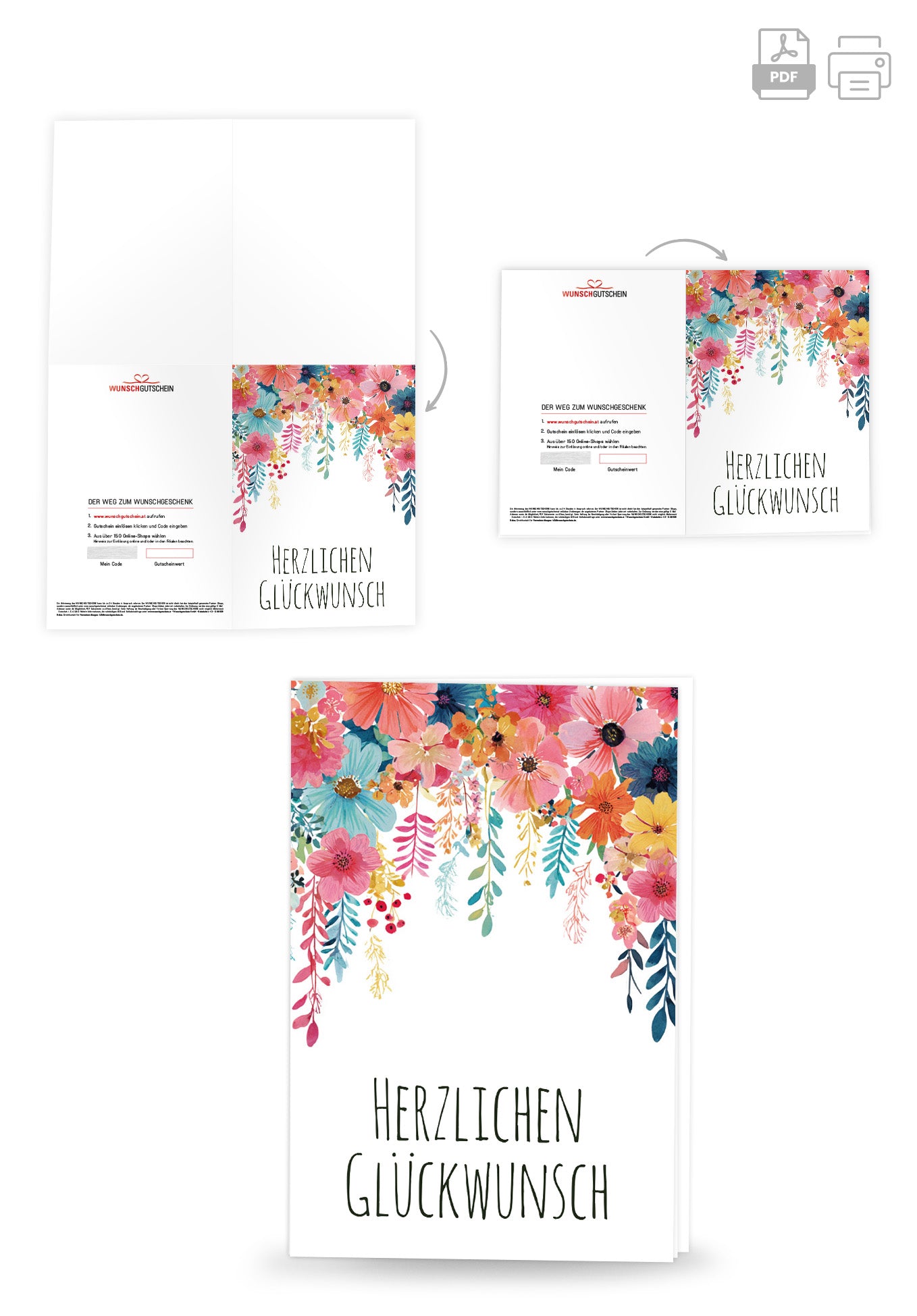 Herzlichen Glückwunsch - Blumen Hängend