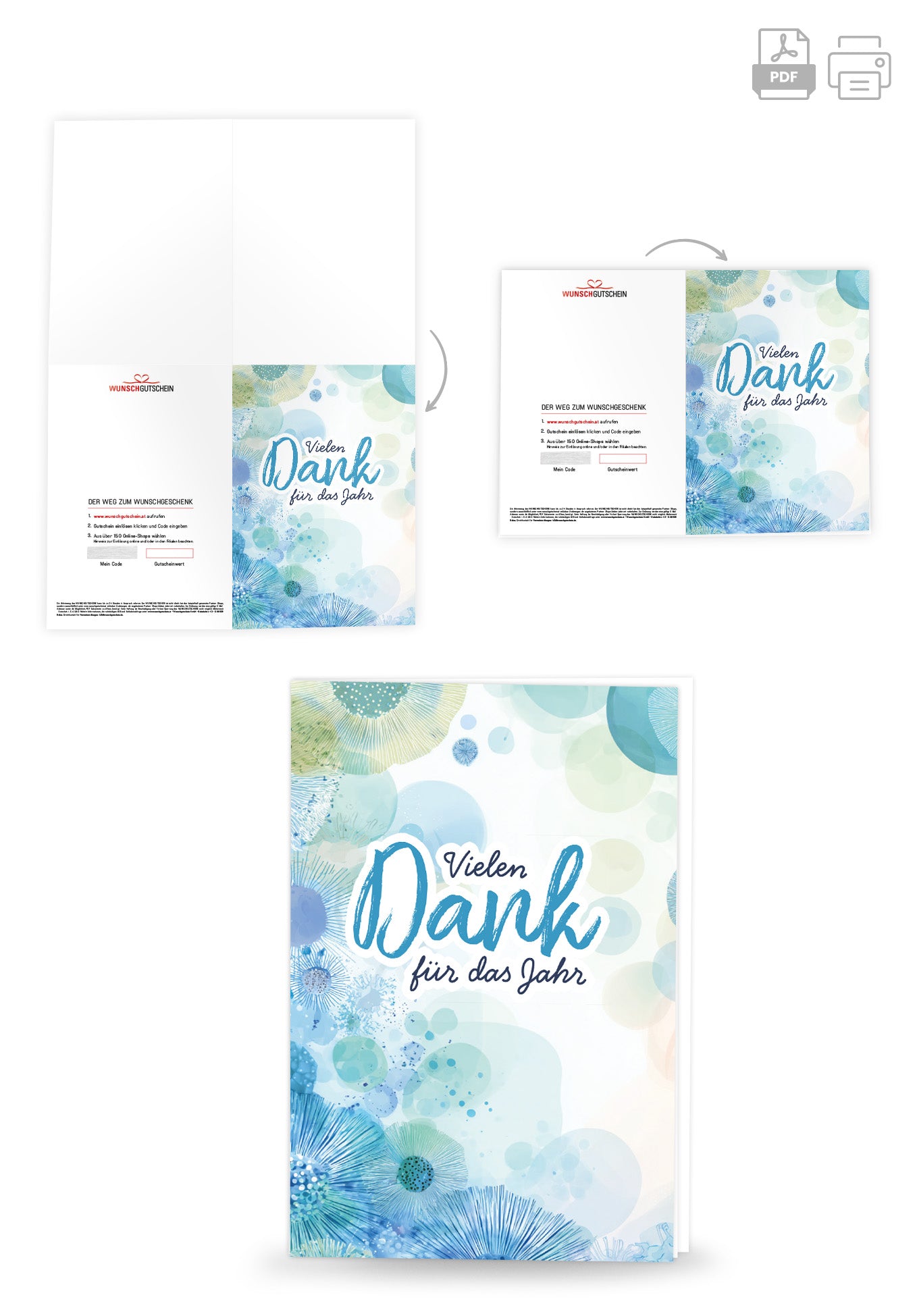 Vielen Dank für das Jahr - Elemente Blau Grün