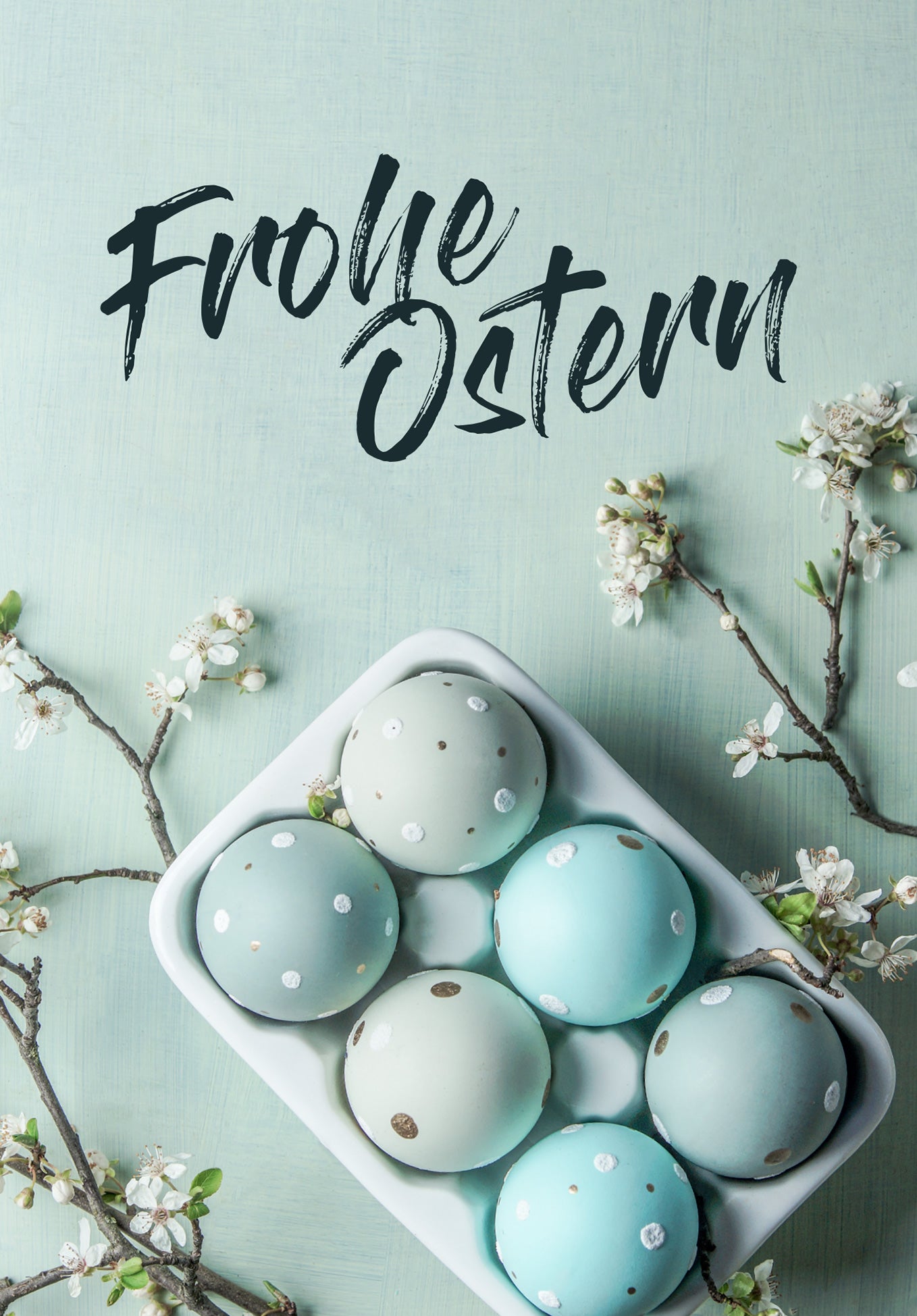 Frohe Ostern - Ostereier Blau