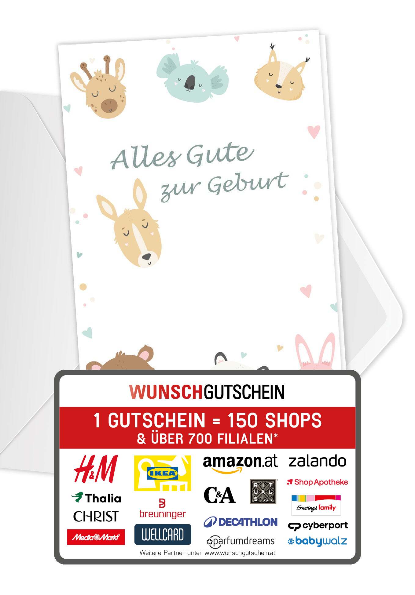 Alles Gute zur Geburt - Tiere (Gutscheinwert)