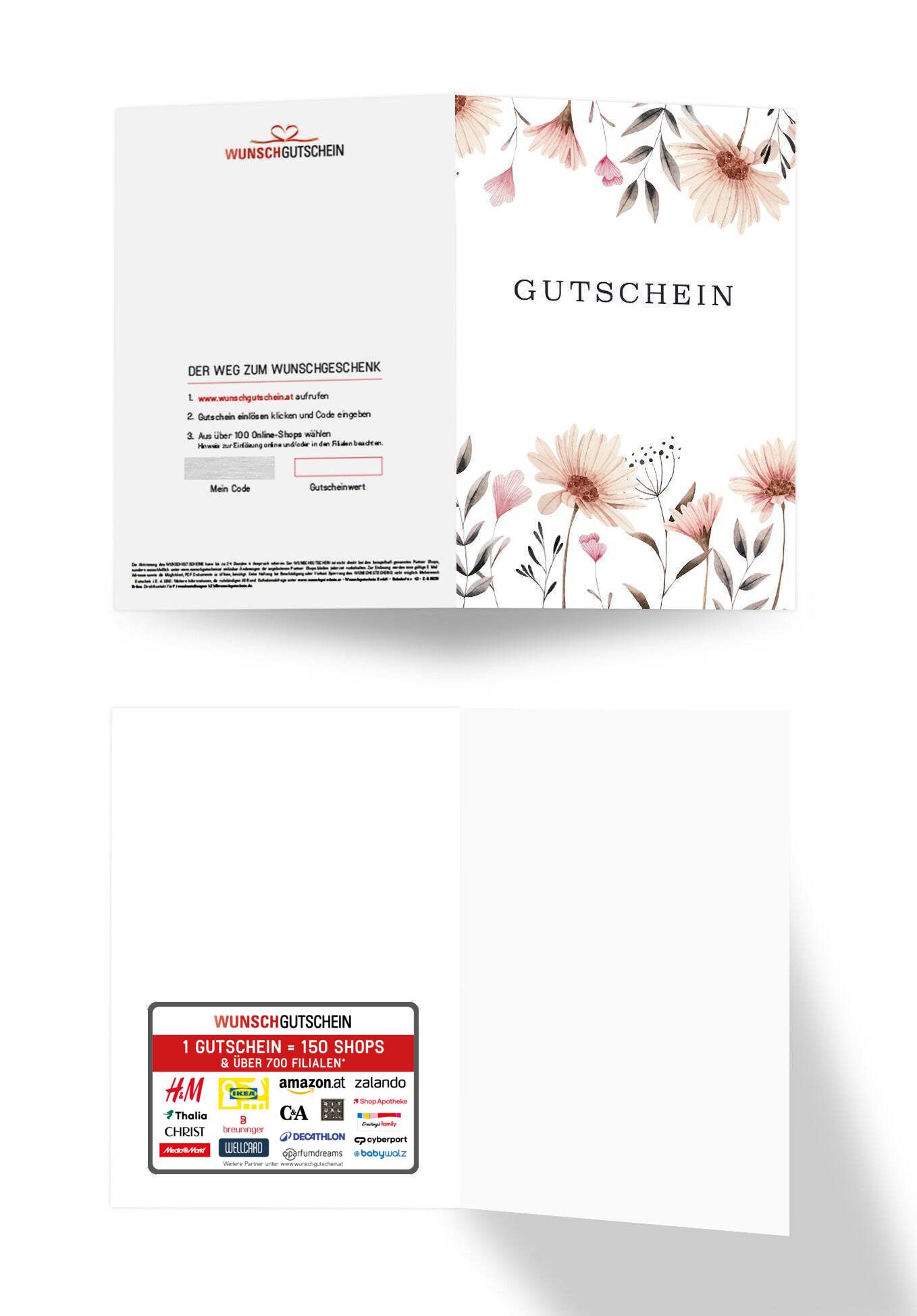 Gutschein - Blumen weiß