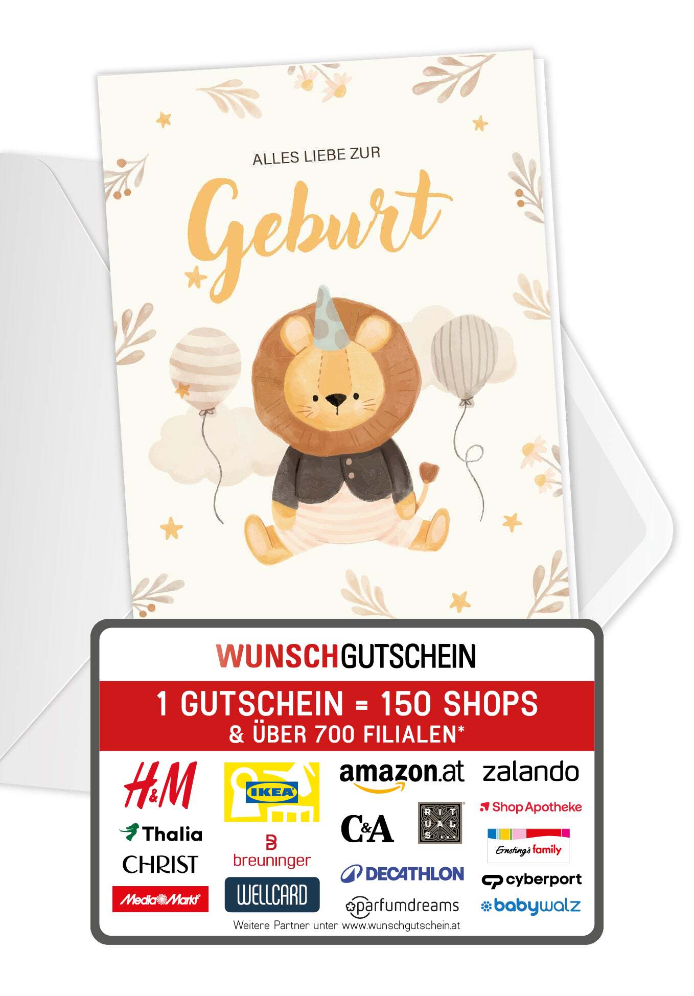 Alles Liebe zur Geburt - Löwe Beige