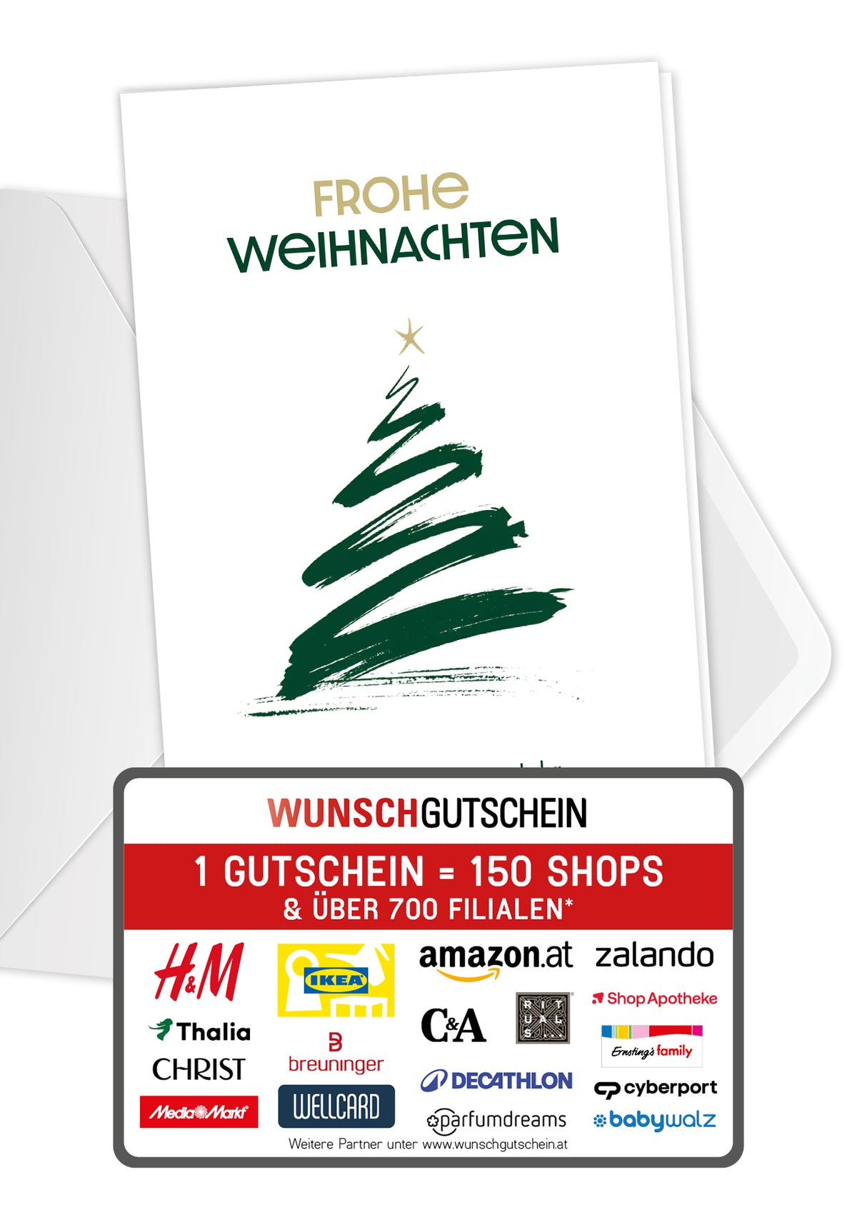 Frohe Weihnachten und ein gutes neues Jahr - Tannenbaum Minimalistisch