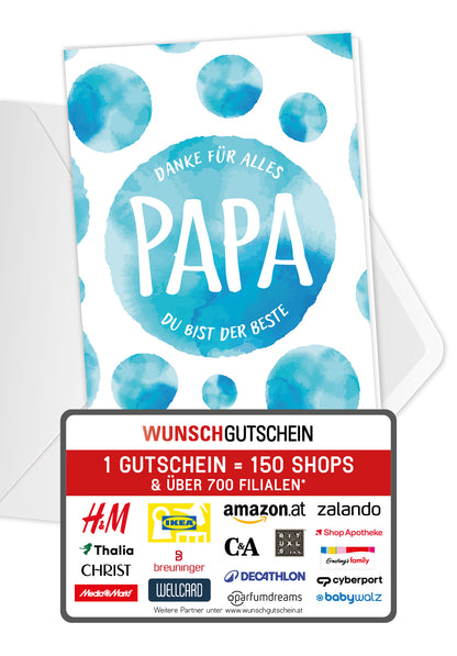 Danke für alles Papa - Aquarell Kreise Blau