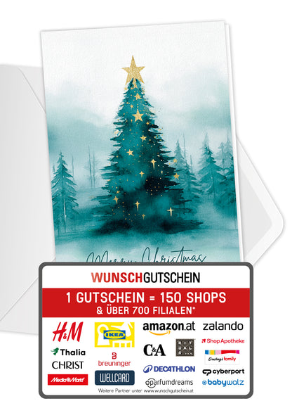 Frohe Weihnachten - Tannenbaum Aquarell Grün PDF
