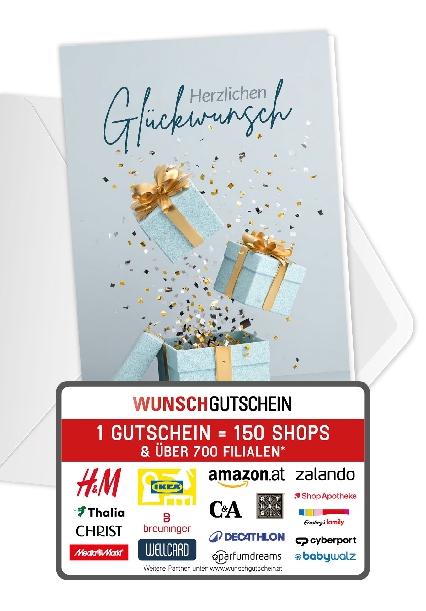 Herzlichen Glückwunsch - Geschenkboxen Blau Gold PDF