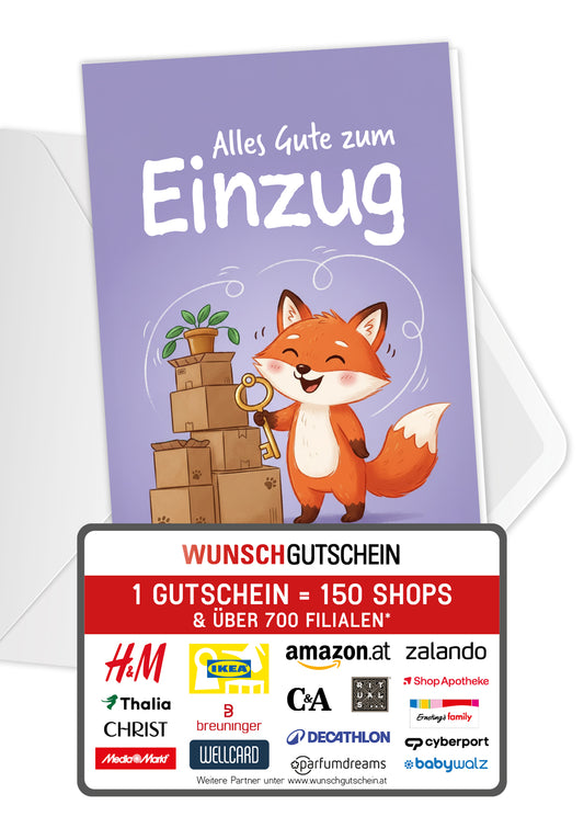 Alles Gute zum Einzug - Fuchs Lila