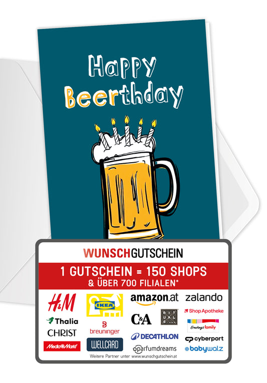 Happy Beerthday - Bierkrug mit Kerzen