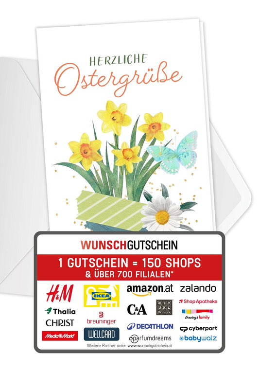 Herzliche Ostergrüße - Osterglocken