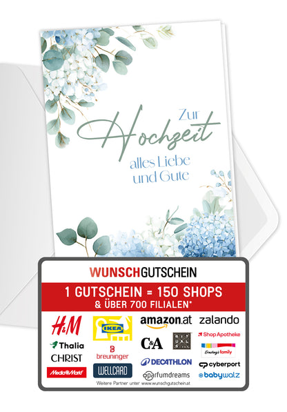 Zur Hochzeit alles Liebe und Gute - Hortensien Blau PDF