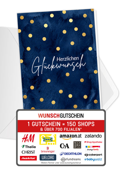 Herzlichen Glückwunsch - Punkte Gold Blau PDF