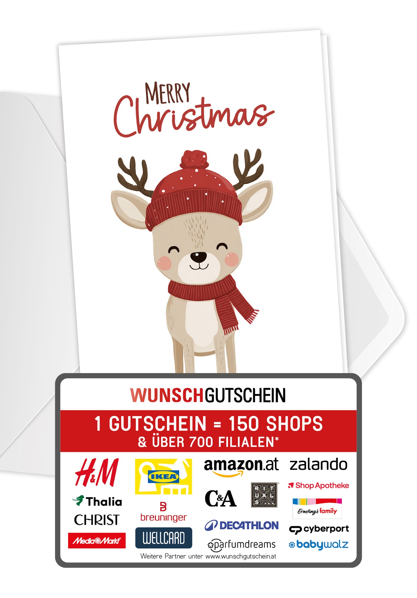 Merry Christmas - Rentier mit Mütze