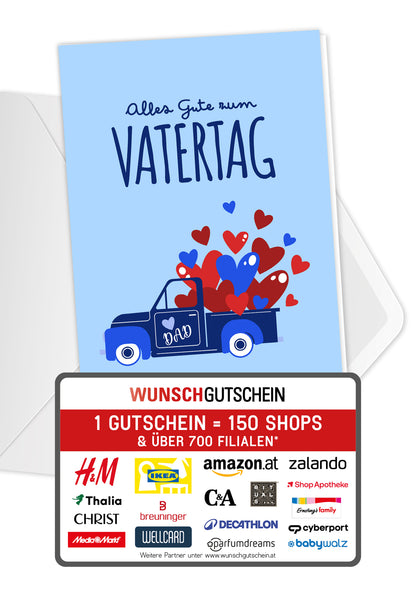 Alles Gute zum Vatertag - Laster Herzen Blau