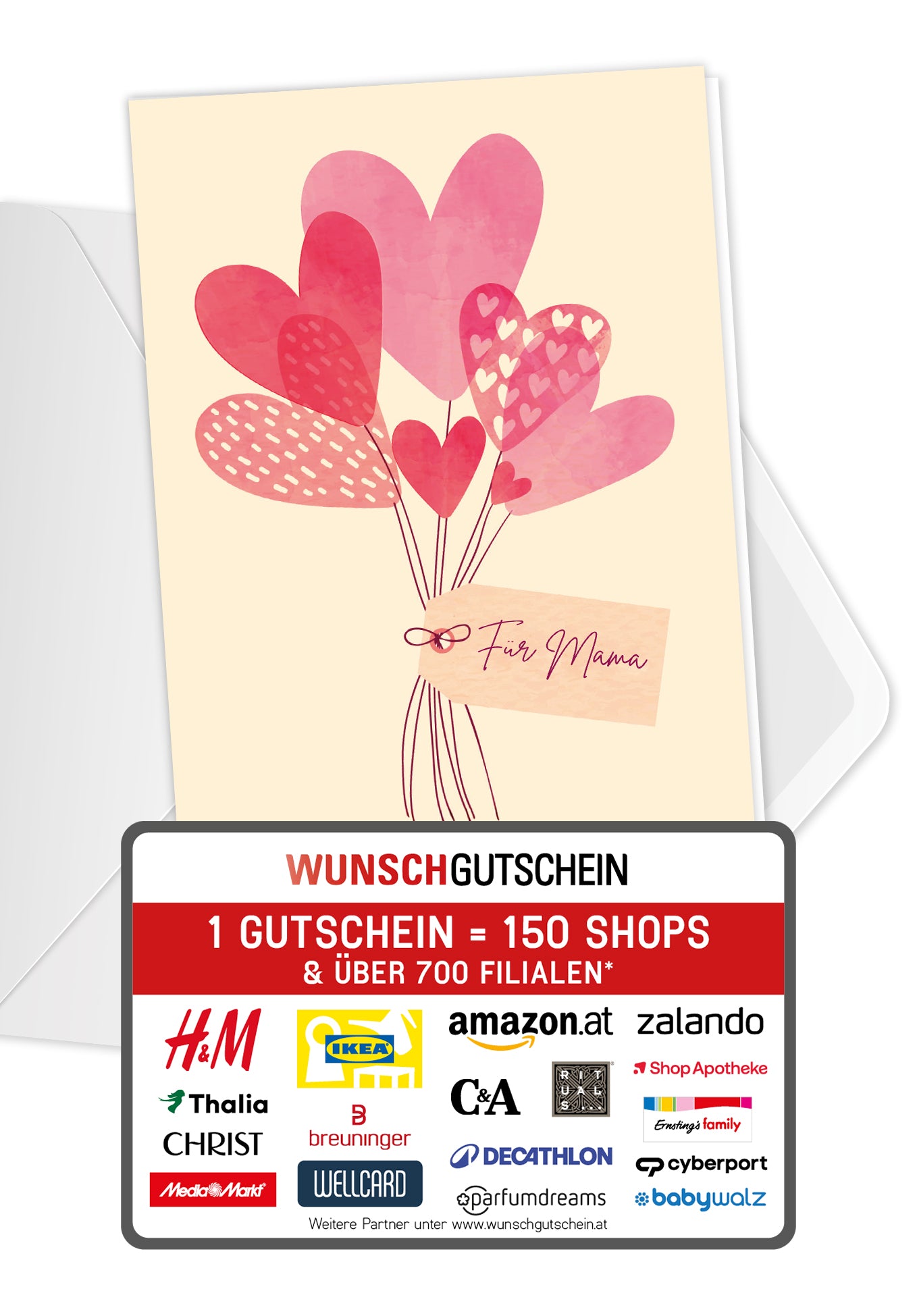 Für Mama - Herzen Pastell