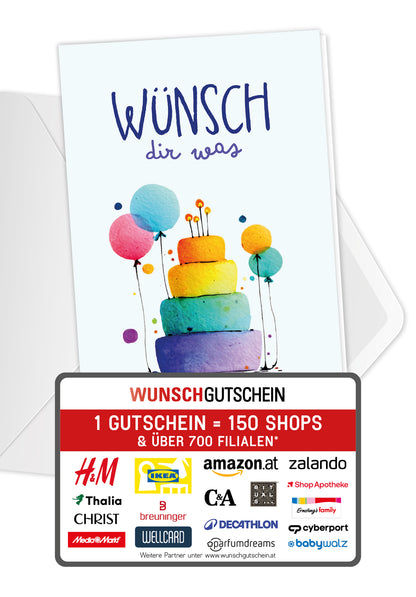 Wünsch dir was - Torte und Ballons Bunt PDF