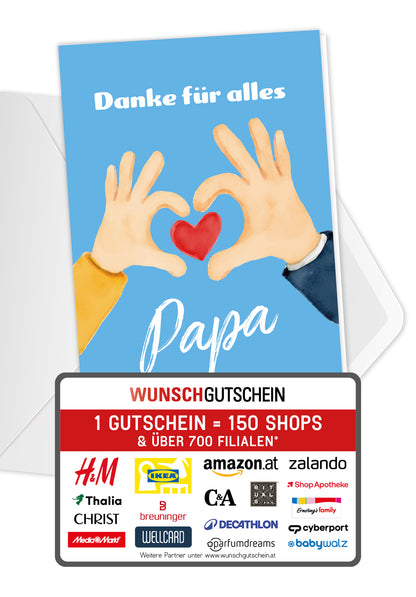 Danke für alles Papa - Hände mit Herz
