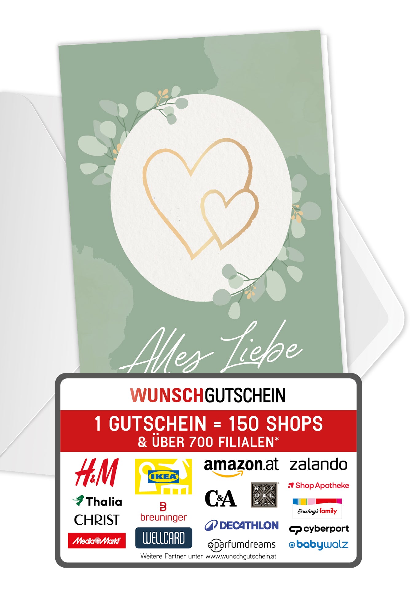 Alles Liebe zu eurer Hochzeit - Herzen Gold