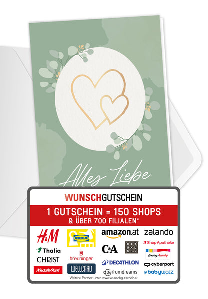 Alles Liebe zu eurer Hochzeit - Herzen Gold
