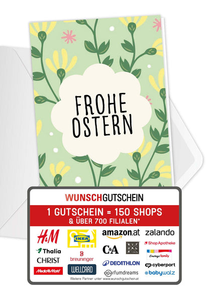 Frohe Ostern - Blumenmuster Grün