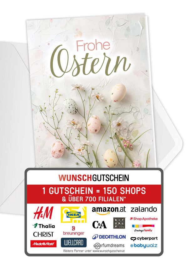 Frohe Ostern - Eier und Blumen Pastel