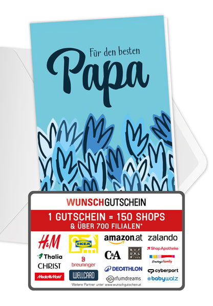 Für den besten Papa - Blumen Blau