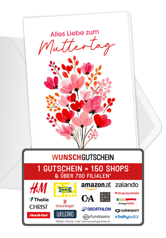 Alles Liebe zum Muttertag - Blumenstrauß Rosa Rot