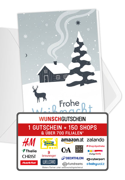 Frohe Weihnachten - Schneelandschaft Blau