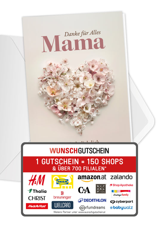 Danke für Alles Mama - Blumenherz
