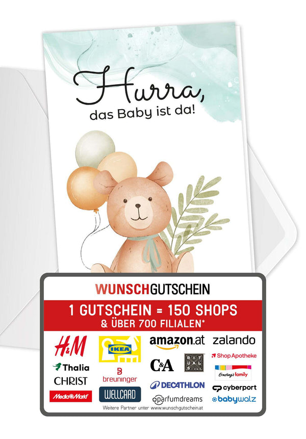 Hurra Baby da - Bär Ballons