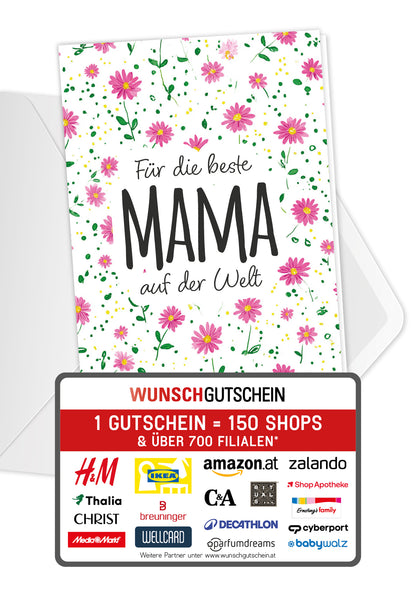 Für die beste Mama auf der Welt - Blumenmuster