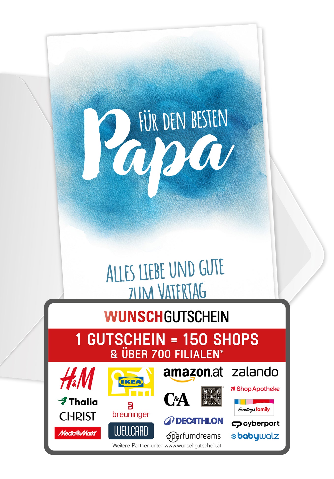 Für den besten Papa - Aquarell Blau