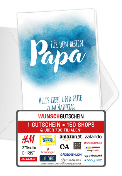 Für den besten Papa - Aquarell Blau