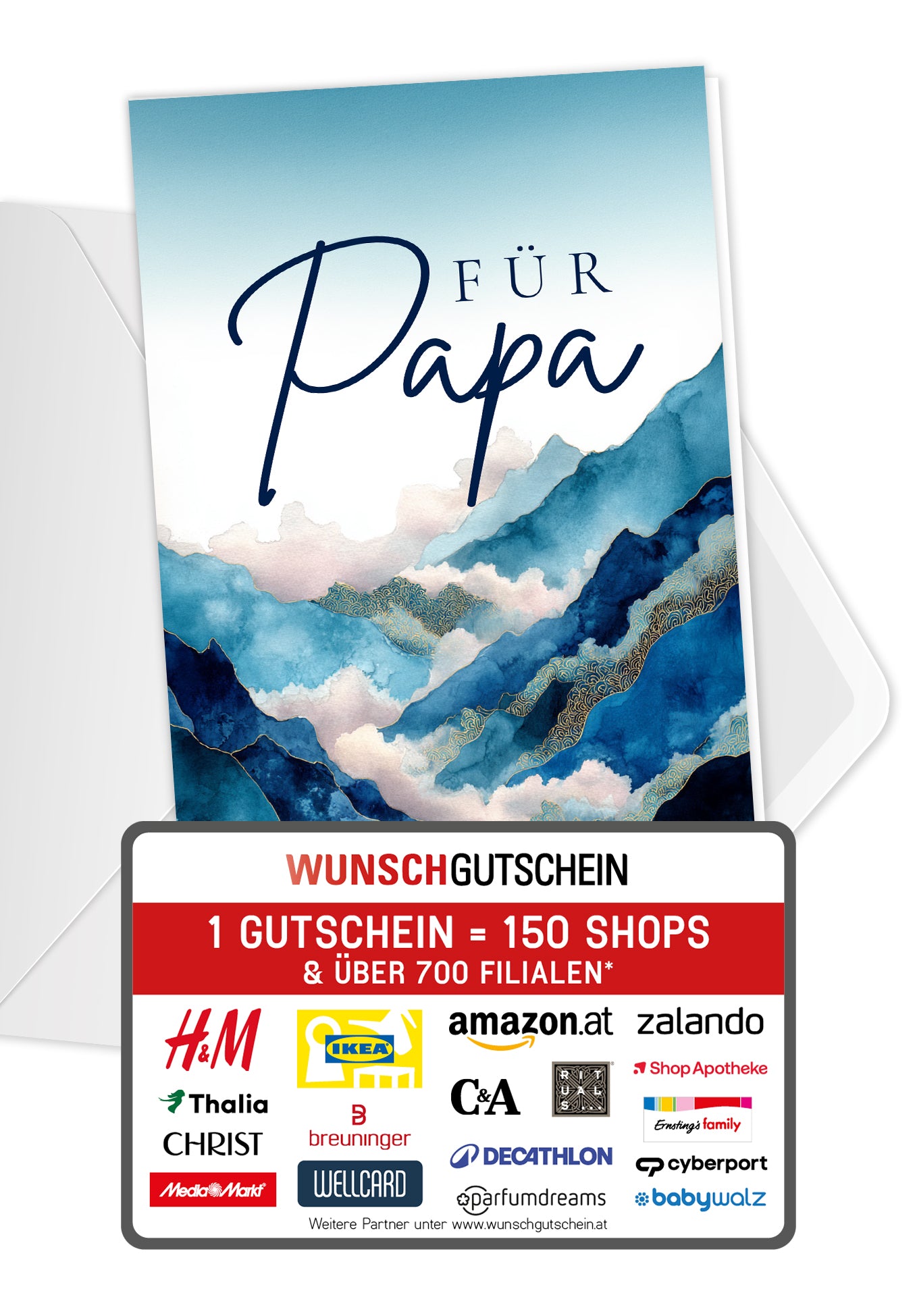 Für Papa - Berge Blau