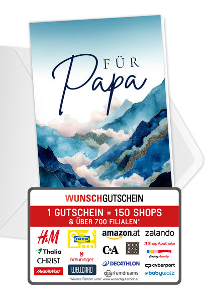 Für Papa - Berge Blau