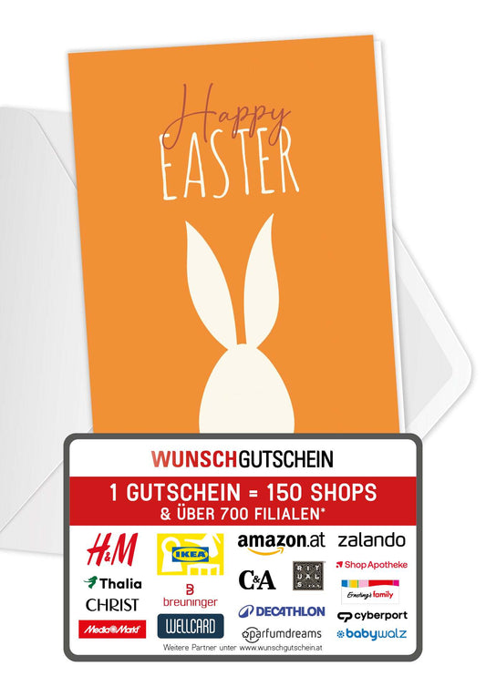 Happy Easter - Hase Weiß Orange