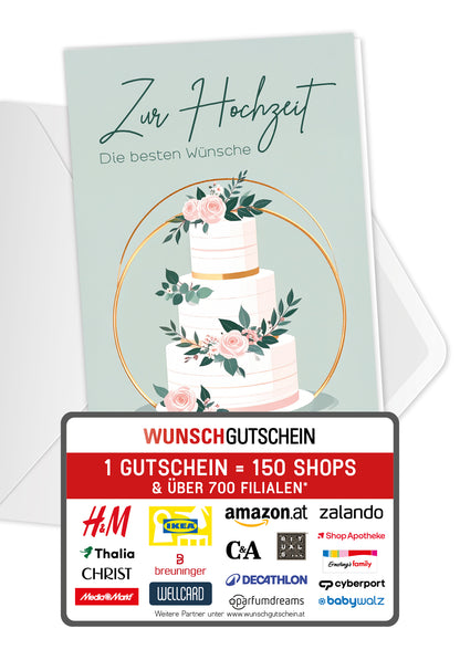 Zur Hochzeit die besten Wünsch - Torte Rosen PDF