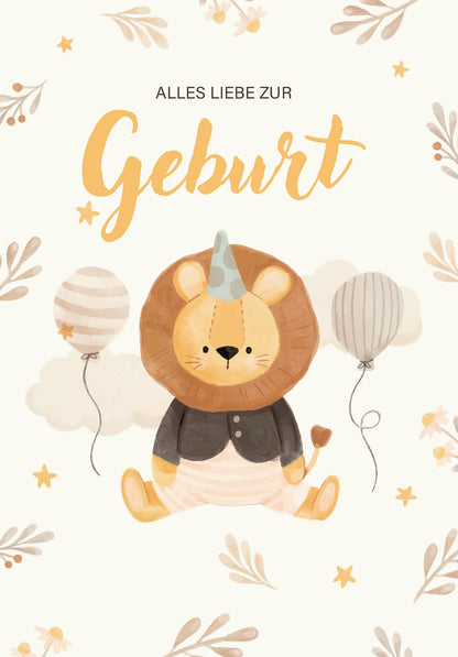 Alles Liebe zur Geburt - Löwe Beige