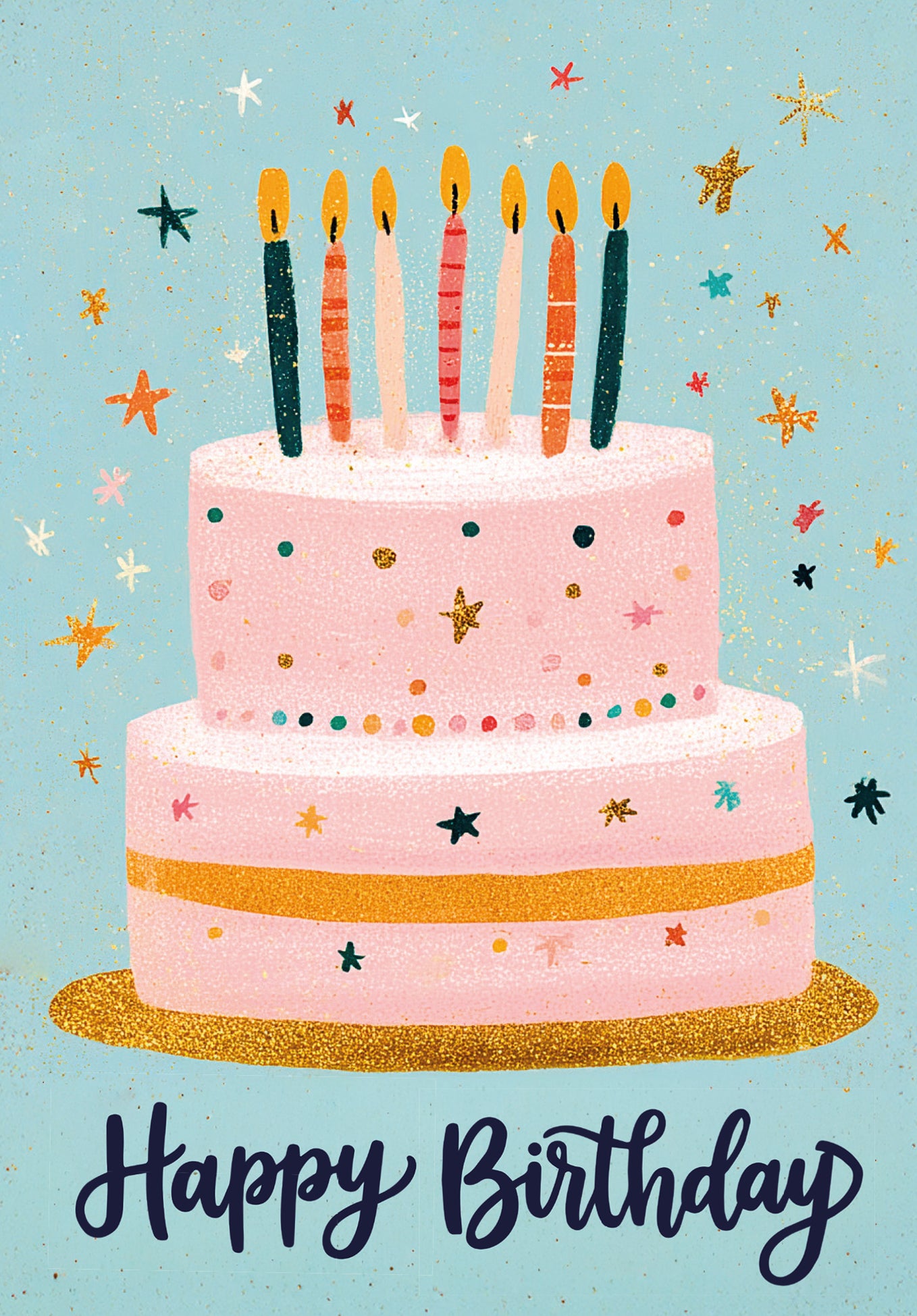 Happy Birthday - Torte Blau Pink PDF