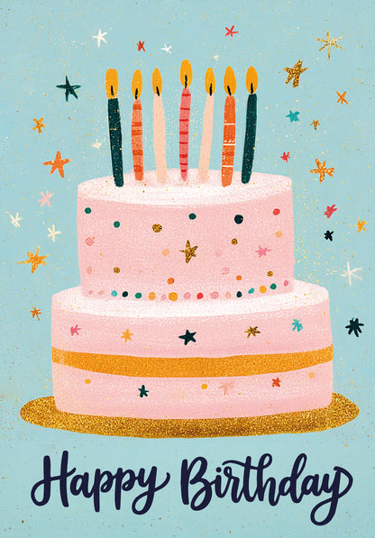 Happy Birthday - Torte Blau Pink PDF