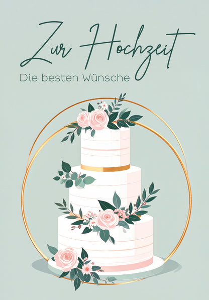 Zur Hochzeit die besten Wünsch - Torte Rosen PDF