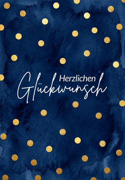 Herzlichen Glückwunsch - Punkte Gold Blau PDF