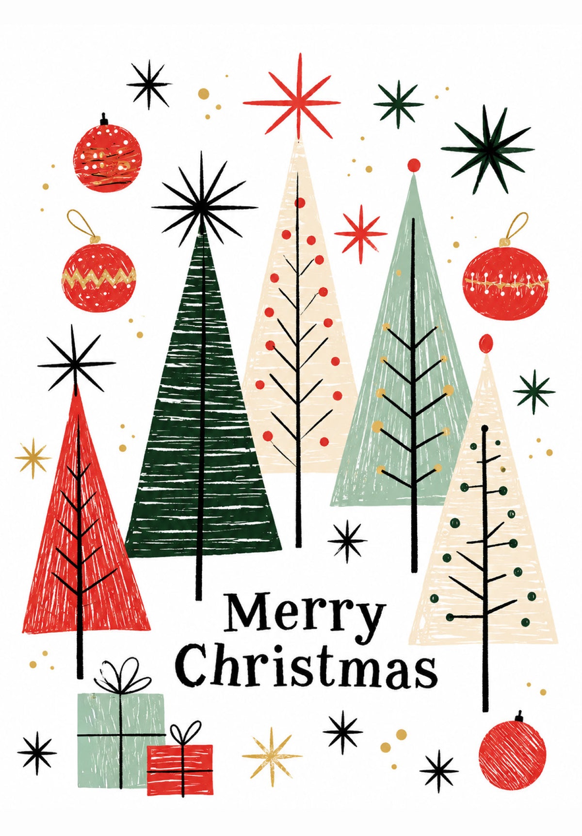 Merry Christmas - Bäume Sterne Kugeln PDF