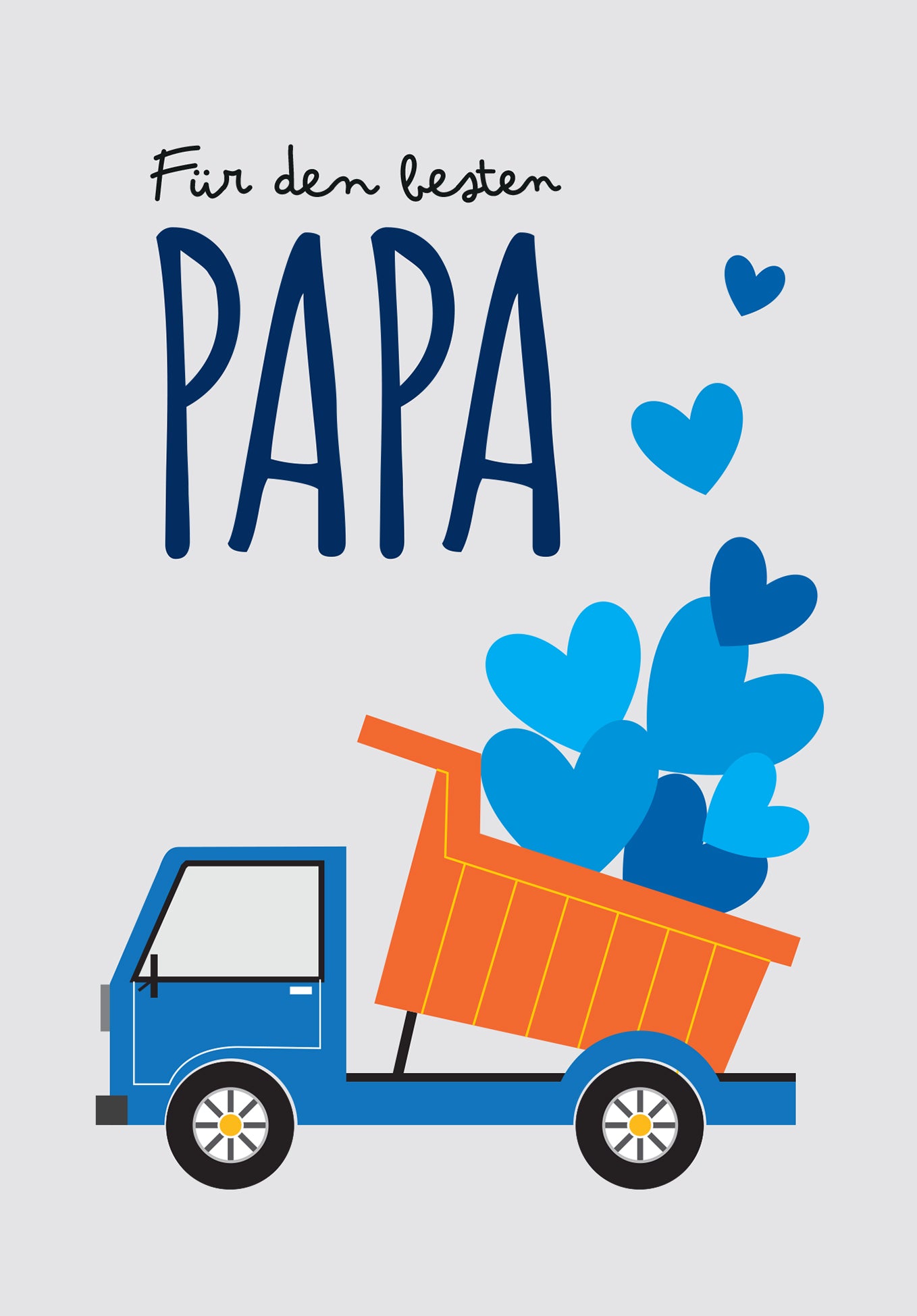 Für den besten Papa - Laster Herzen Grau