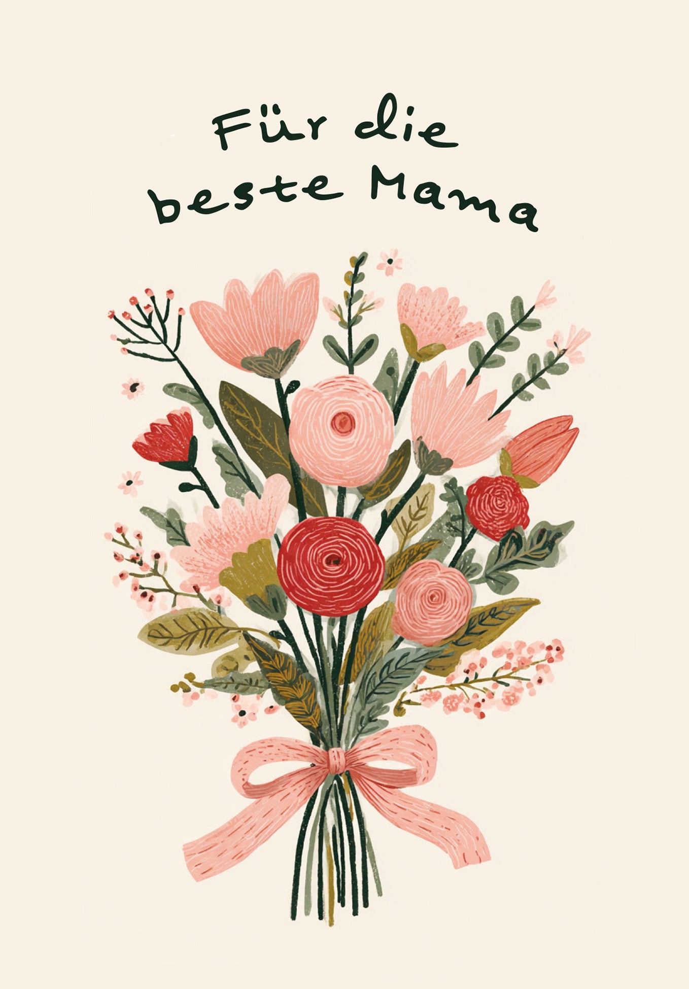 Für die beste Mama - Blumenstrauß Beige