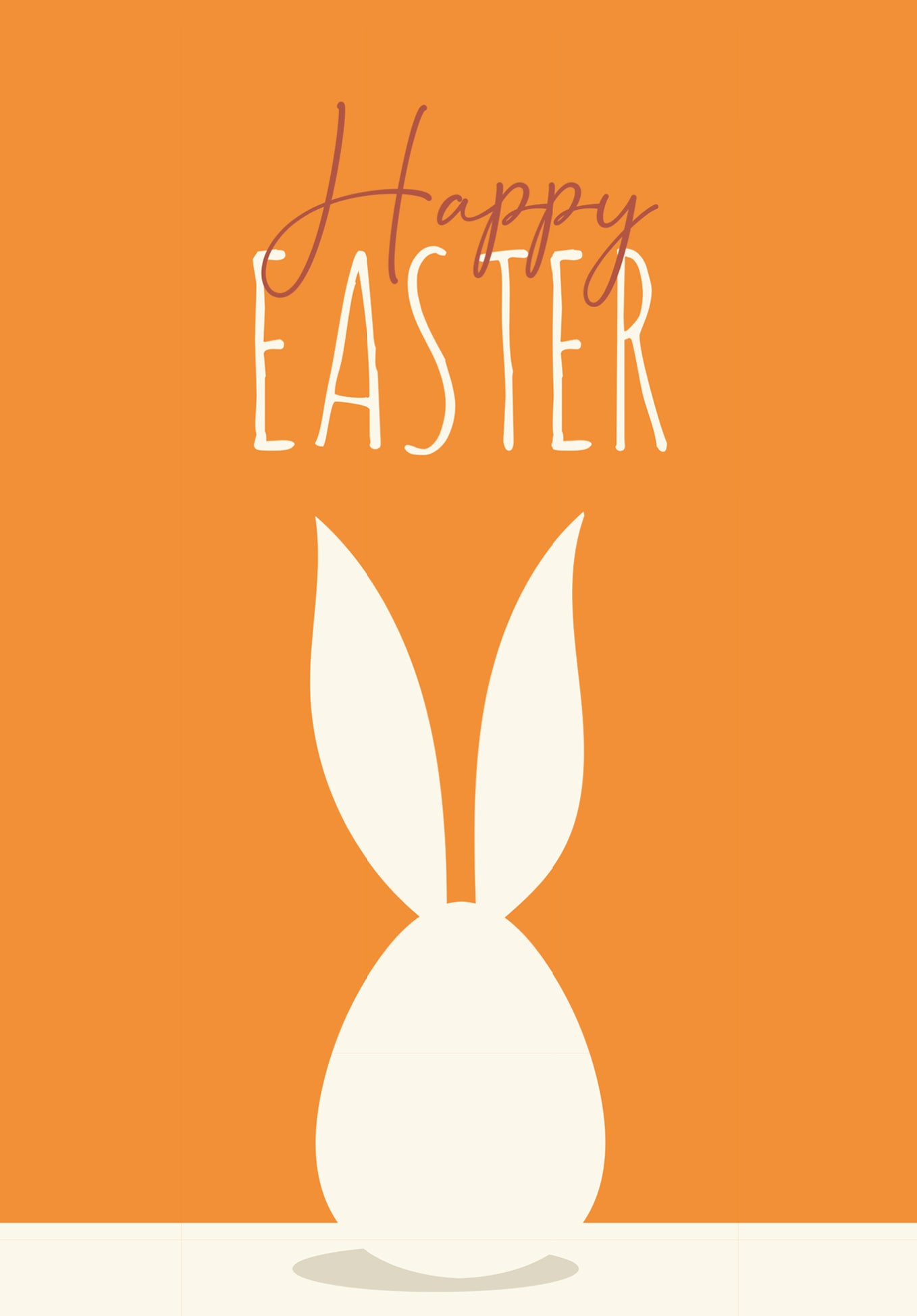 Happy Easter - Hase Weiß Orange PDF