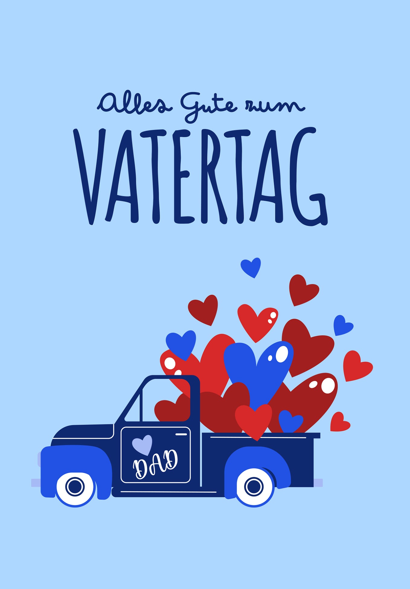 Alles Gute zum Vatertag - Laster Herzen Blau